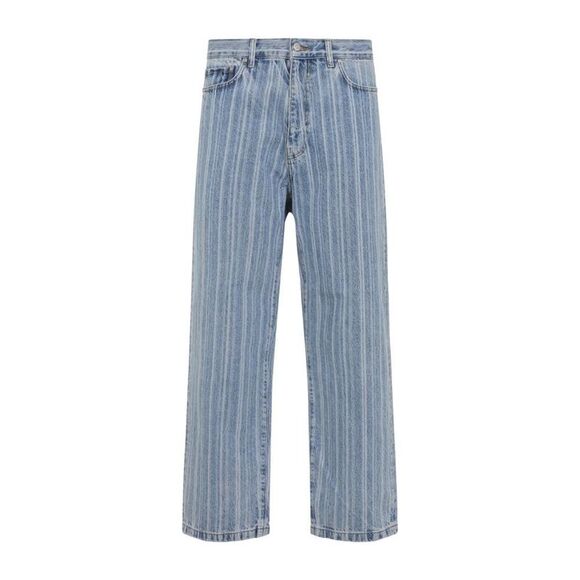 CARHARTT WIP Men's Striped Wide Leg Denim Pants Men BLUE